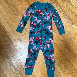Hanna Andersson Butterfly Print Kids One Piece Pajama 2T